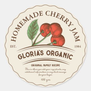  Cherry Fruit Jam Custom Product Label