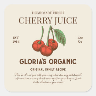  Cherry Fruit Juice Custom Product Label