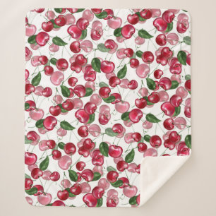 Cherry Fruit patroon Sherpa Deken