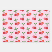 Cherry Fruit Pattern in roze and Red Personalized Inpakpapier Vel (Voorkant 3)