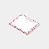 Cherry Fruit Pattern in roze and Red Personalized Post-it® Notes (Schuin)