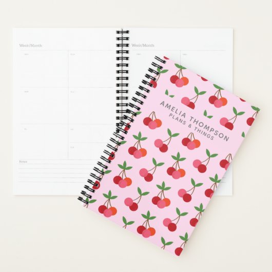 Cherry Fruit Pattern | Naam van de roze rode kerse Planner (Display)