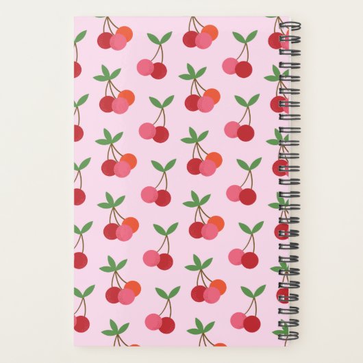 Cherry Fruit Pattern | Naam van de roze rode kerse Planner (Achterkant)