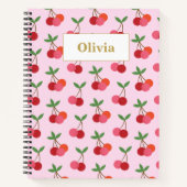Cherry Fruit Pattern Personalized Story Journal Notitieboek (Voorkant)