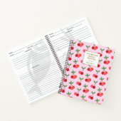 Cherry Fruit Pattern Red roze Personalized Recipes Notitieboek (Binnen)