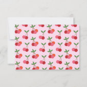 Cherry Fruit Red Pink Green Cute Custom Shower Bedankkaart (Achterkant)