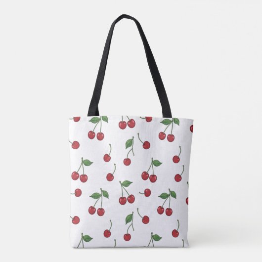 Cherry Fruit Repeat Pattern Design Draagtas (Achterkant)