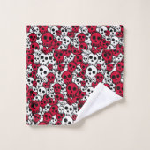 Cherry Gothic Skull Pattern Print Bad Handdoek (Wasdoekje)