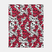 Cherry Gothic Skull Pattern Print Fleece Deken (Voorkant)