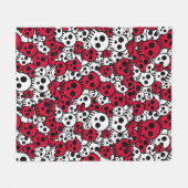 Cherry Gothic Skull Pattern Print Fleece Deken (Voorkant (Horizontaal))