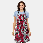 Cherry Gothic Skull Pattern Print Schort (Gedragen)