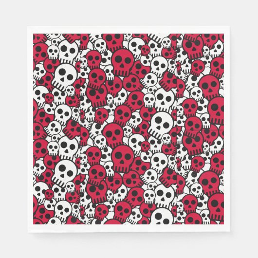 Cherry Gothic Skull Pattern Print Servet (Voorkant)