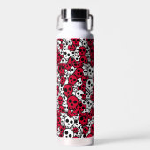 Cherry Gothic Skull Pattern Print Waterfles (Voorkant)