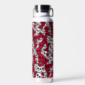 Cherry Gothic Skull Pattern Print Waterfles (Achterkant)