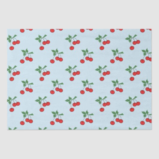 Cherry Graphic Modern Red Cherries Tissuepapier (Voorkant)