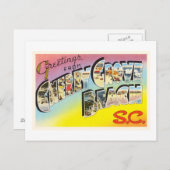 Cherry Grove Beach Caroline du Sud SC Vieux carte  (Devant / Derrière)