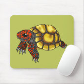 Cherry-Head Red-Footed Tortoise Mousepad (groen) Muismat (Met muis)