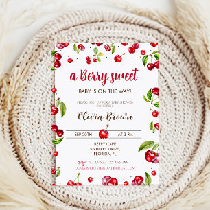 Cherry Heart-Baby shower Kaart
