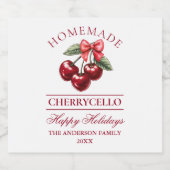 Cherry Homemade Cherrycello Vakantie Likeurfles Etiket (Enkel label)