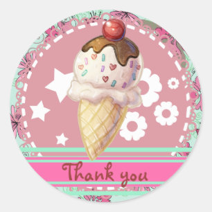  Cherry Icecream Ronde Sticker