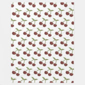 Cherry Illustrated Pattern on White Fleece Deken (Voorkant)
