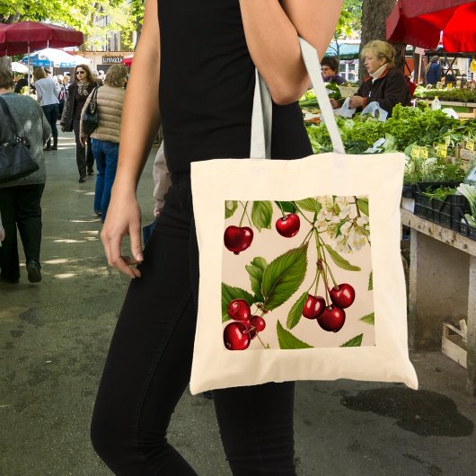  Cherry Illustration Canvas tas