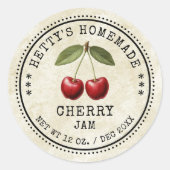 Cherry jam canning label stijl (Voorkant)