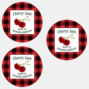Cherry Jam Cherries Plaid C Eten Label