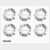 Cherry Jam Croquis étiquette moderne (Feuille)