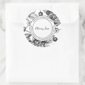 Cherry Jam Croquis étiquette moderne (Sac)