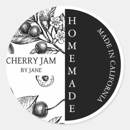 Cherry Jam Étiquette d'affaires moderne (Devant)