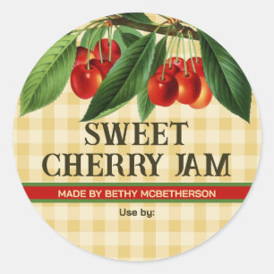 Cherry jam gelei taart vullen kersen home inblikke ronde sticker