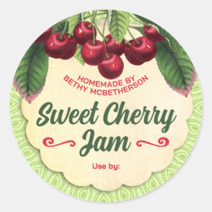 Cherry jam gelei taart vullen kersen home inblikke ronde sticker