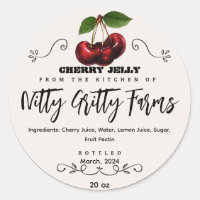 Cherry Jam Jelly behouden Custom Inblikken Label