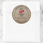 Cherry Jam Jelly Jar Label Kraft-papierstijl (Tas)