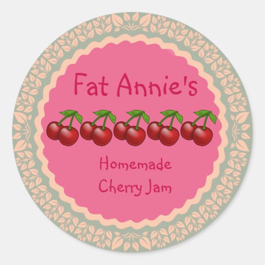Cherry Jam Label (Voorkant)