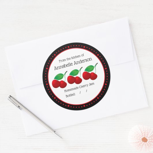 Cherry Jam Modern Personnaliser Sticker (Enveloppe)