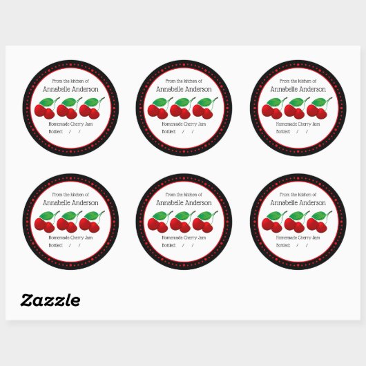 Cherry Jam Modern Personnaliser Sticker (Feuille)