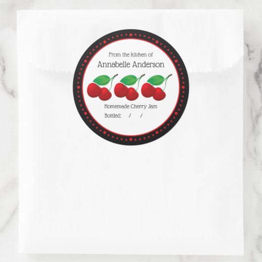 Cherry Jam Modern Personnaliser Sticker (Sac)
