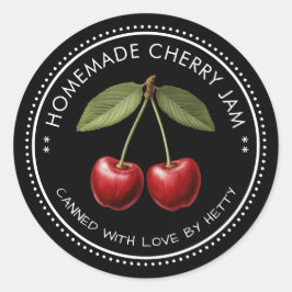 Cherry jam sticker voor uw zelfgemaakte recepten!