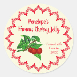 Cherry Jelly Home Canning Label met naam