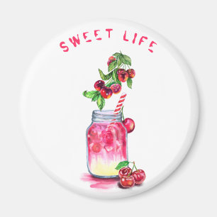 Cherry Juice Cool Drink Fruits Magnet Magneet