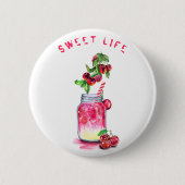 Cherry Juice Cool Drink Party Fruits Button (Voorkant)