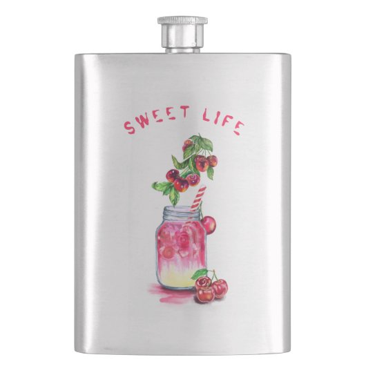 Cherry Juice Drink Flask - aangepaste tekst Flacon (Voorkant)