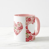 Cherry Kiss Heart Mug (Devant droit)