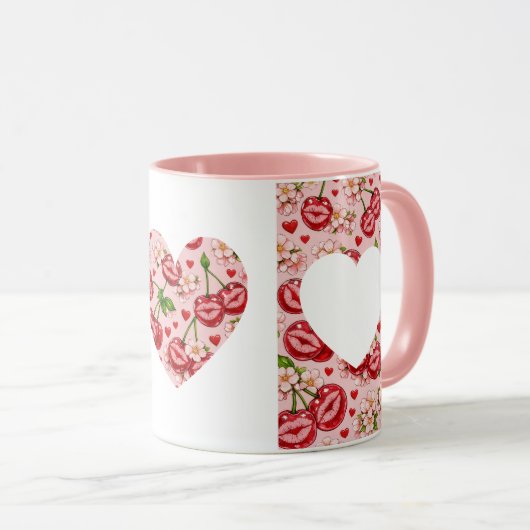 Cherry Kiss Heart Mug (Devant droit)