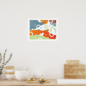 Cherry Landscape - Retro-modern Abstract Poster (Keuken)