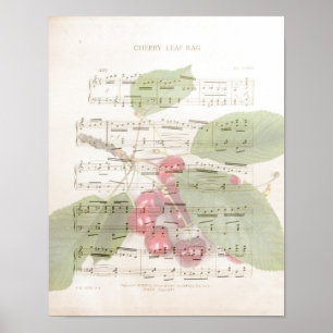 Cherry Leaf Music Sheet Art Print