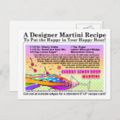 Cherry Lemon Drop Martini Recipe Briefkaart (Voorkant / Achterkant)