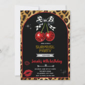Cherry Leopard party Invitation (Devant)